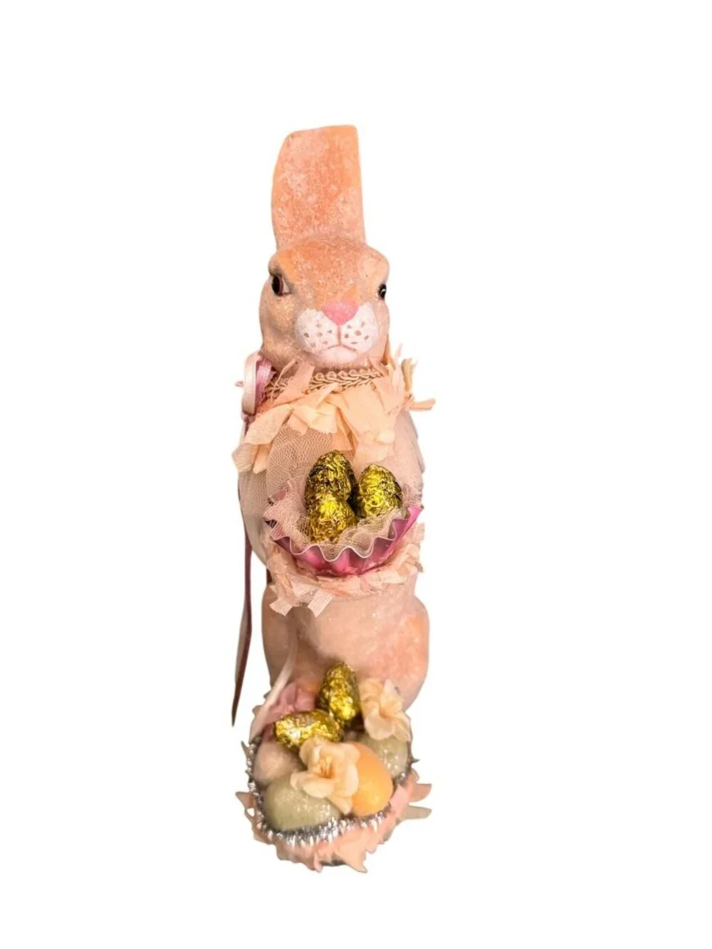 Katherine's Collectibles Matilda Hare Glittered Paper Mache Easter Bunny Figure